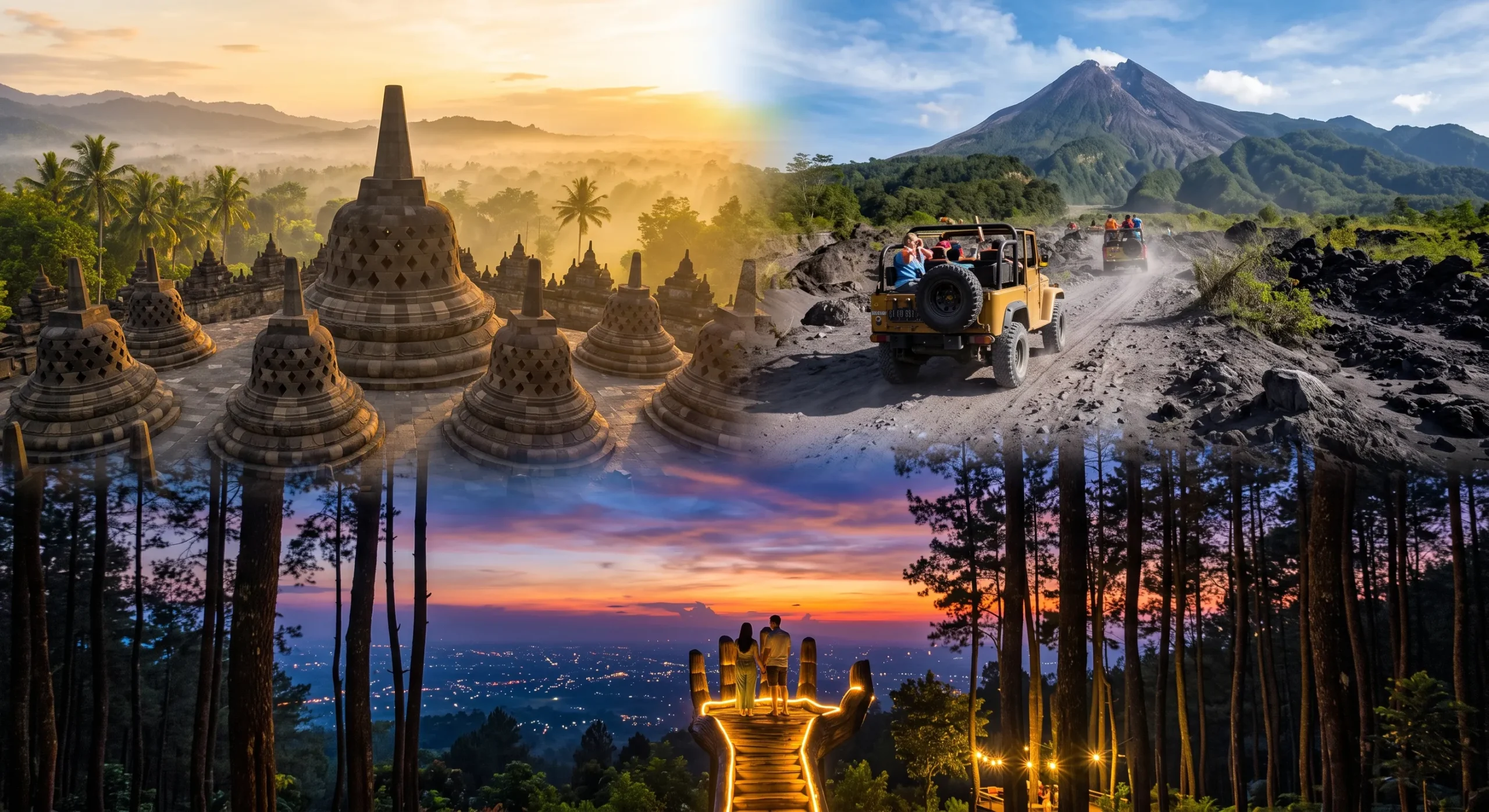 1D Trip Jogja Borobudur Merapi Lava Tour Pinus Pengger